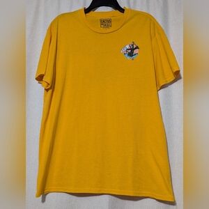 Cactus & Skull Golden Yellow Skateboarding Death Graphic Short Sleeve T-Shirt, L